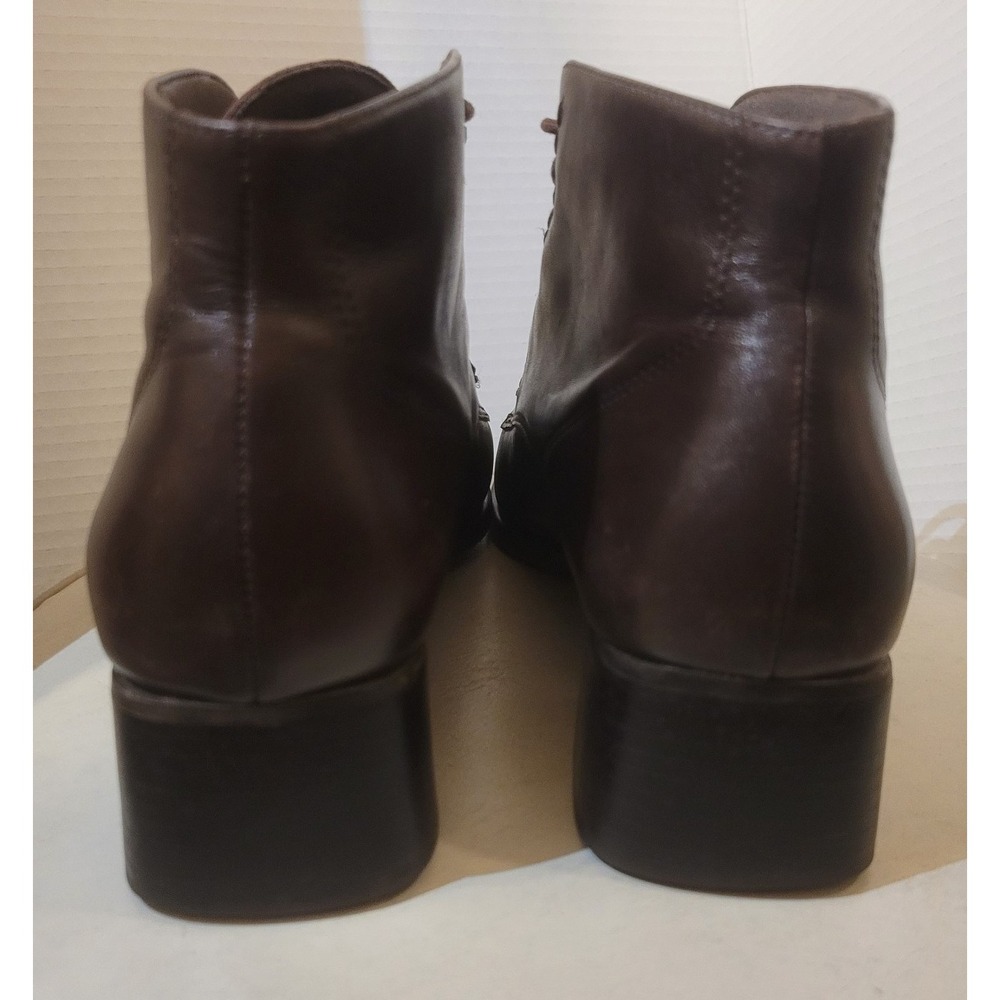 Easy Spirit Brown Leather Pixie Lace up Booties with block heels SZ 8.5 - Picture 4 of 9